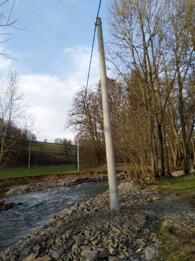 Die Grümpen droht im Feb 2020 die Stromversorgung von Selsendorf wegzuspülen